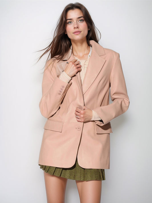 Blazer en cuir satiné Grace pour femme