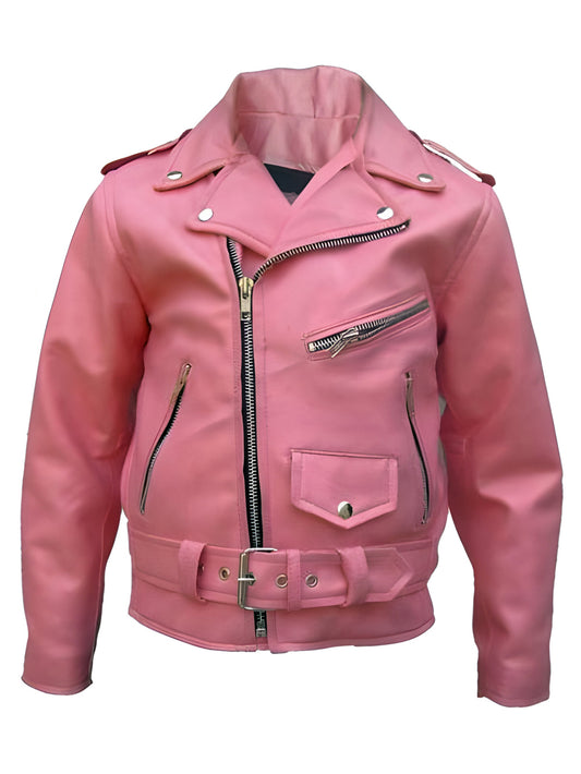 Groovy Glide Biker Leather Jacket for Girls - Leatherkin