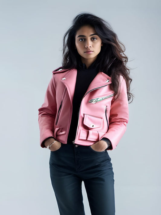 Veste de motard en cuir Groovy Glide pour fille