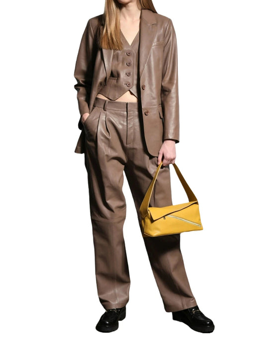 Heritage Glow Leather Blazer for Women - Leatherkin