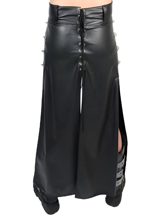 Hip-Hugging Long Leather Kilt for Men - Leatherkin