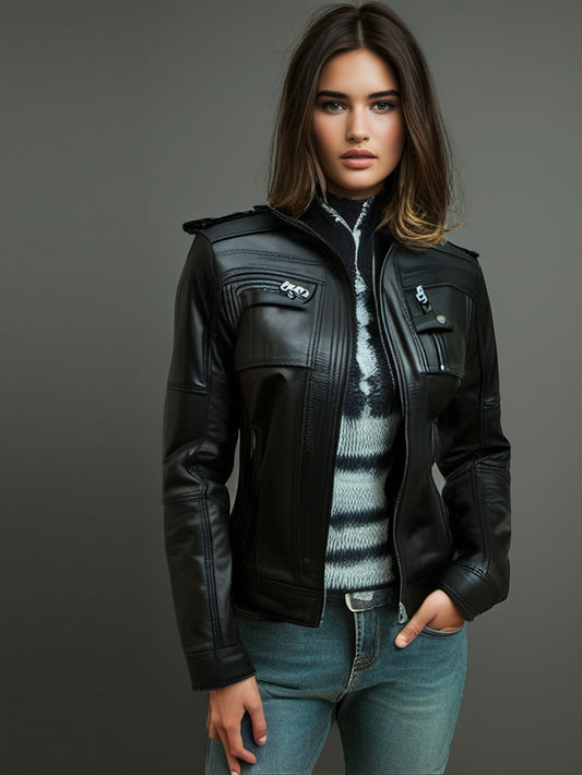 Veste de moto en cuir Hip Rider