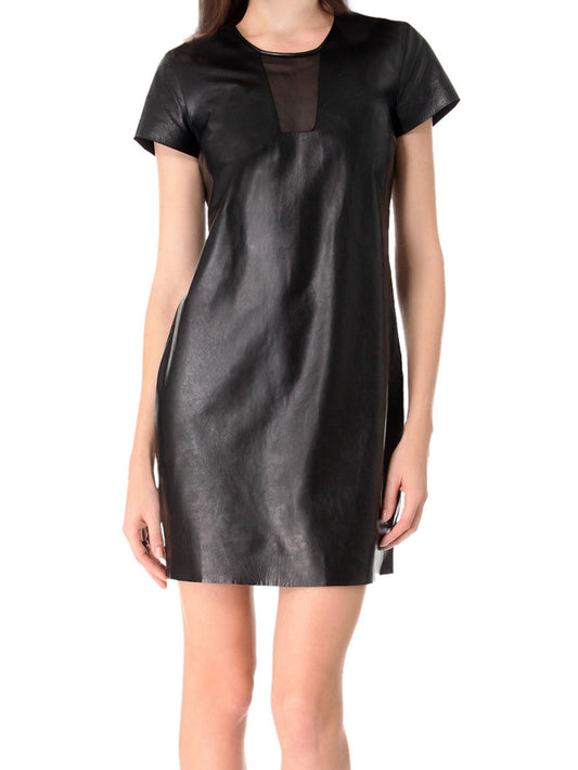 Robe en cuir accentuée chaude