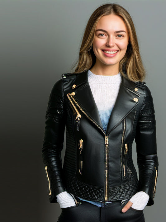 Veste de moto emblématique en cuir côtelé