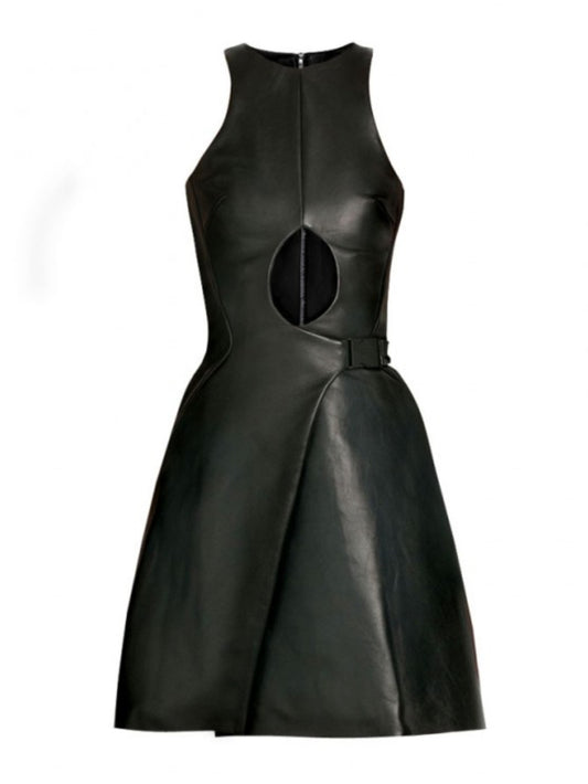 Schlüsselloch-Halloween-Lederkleid