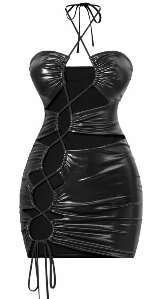 Laced Allure Leather Dress - Leatherkin