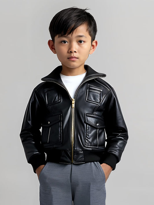 Veste en cuir Lamb Soft Classic pour garçon