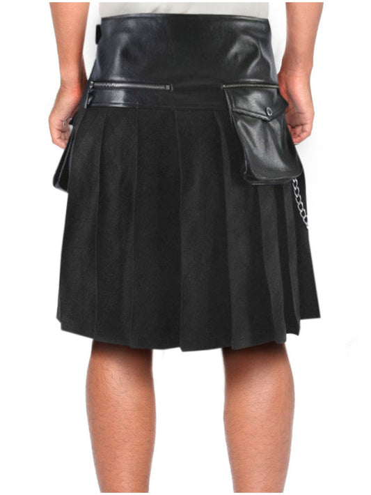 Leather & Suede Modernc Kilt for Men - Leatherkin