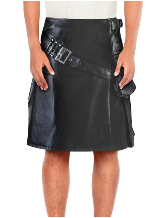 Leather & Suede Modernc Kilt for Men