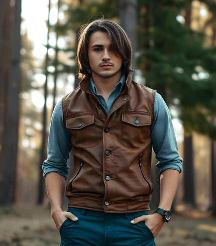 Mens Leather Vests