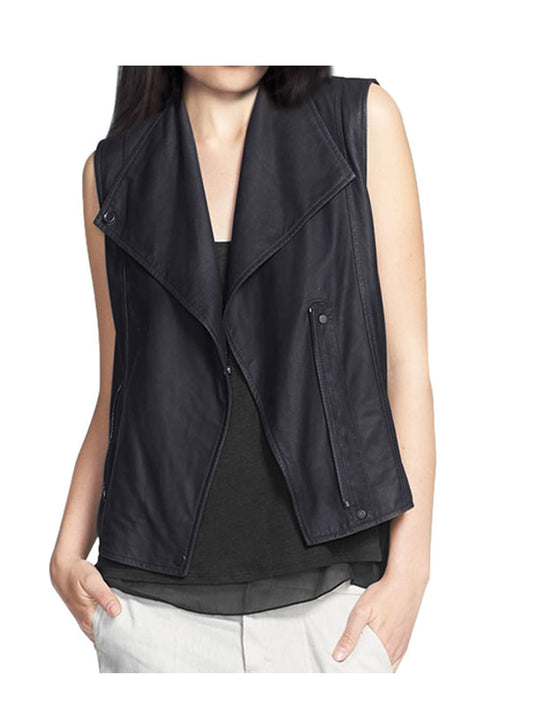 Light Luxe Lambskin Leather Vest for Women - Leatherkin