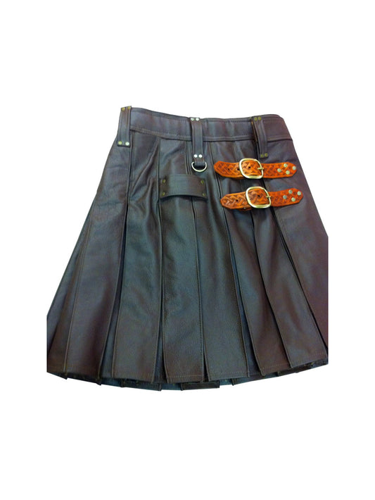 Macho Pleated Leather Kilt for Men - Leatherkin