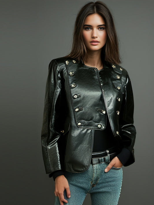 Veste de moto militaire chic