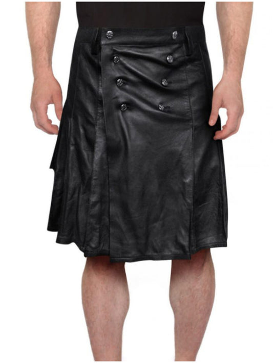 Modern Wrap Leather Kilt for Men