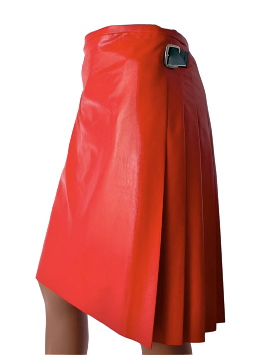 Multiple Pleats Voguish Leather Kilt for Men
