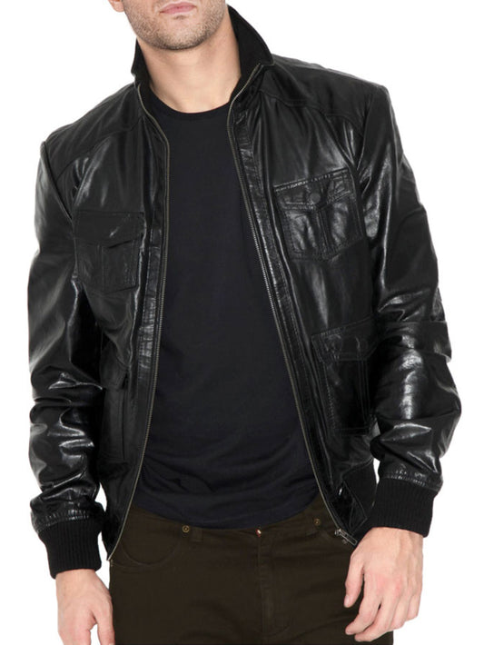 New Age Bomber Leather Jacket for Men - Leatherkin