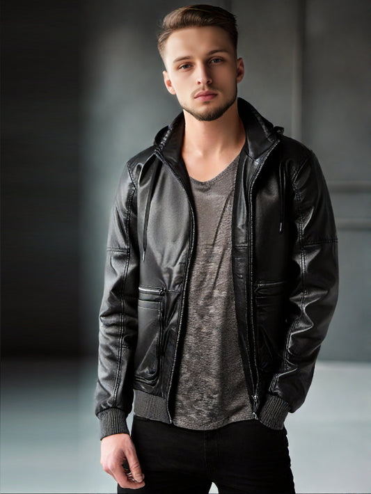 Veste en cuir avec fermeture éclair pour occasion spéciale