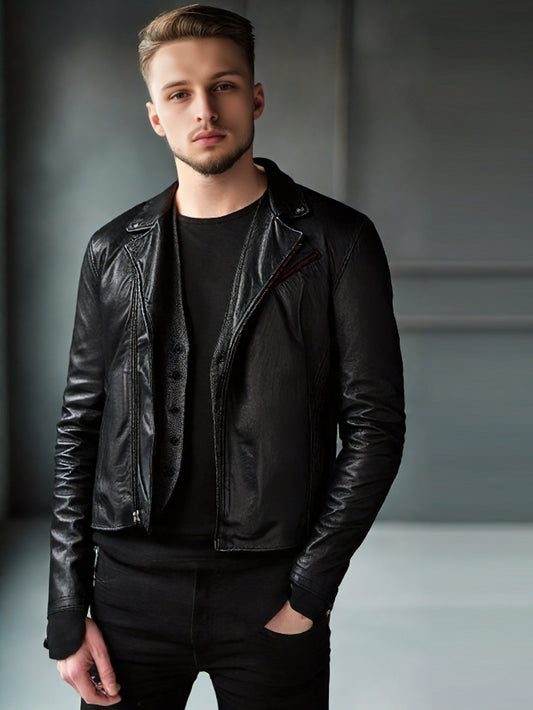 Peppy Style Echtleder Bikerjacke für Herren