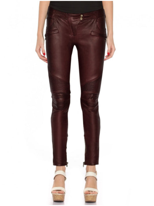 Pantalon de moto en cuir côtelé