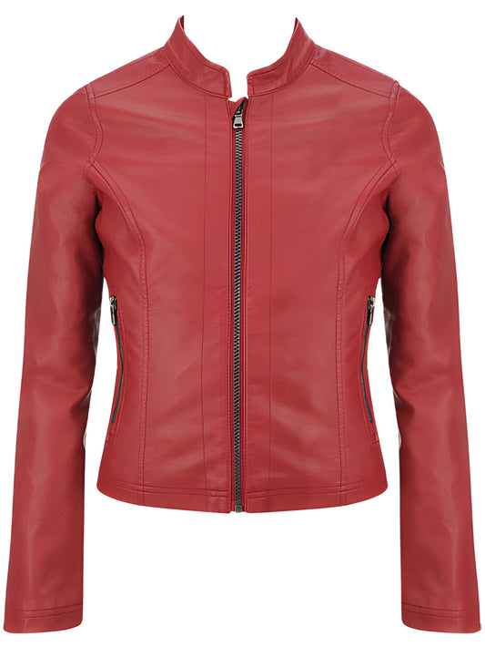 Ritzy Rebel Moto Leather Jacket for Girls - Leatherkin