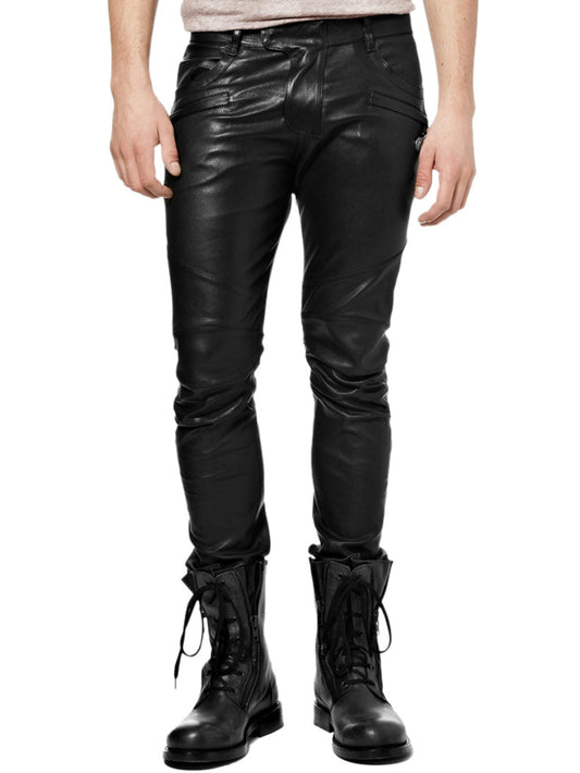 Pantalon en cuir véritable Rock Star Vibe pour homme