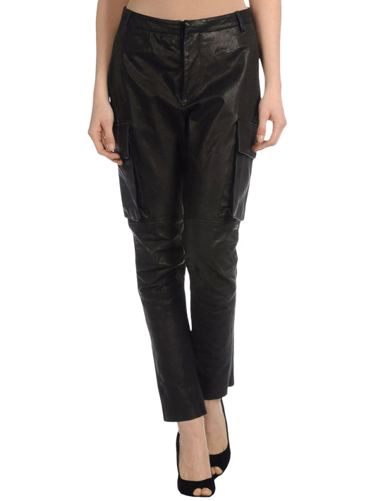 Pantalon skinny en cuir style rock