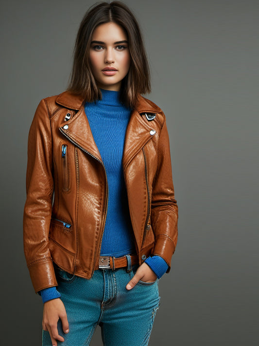 Veste de motard en cuir Rugged Edge