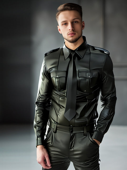 Sexy und stylisches Echtlederhemd für Herren