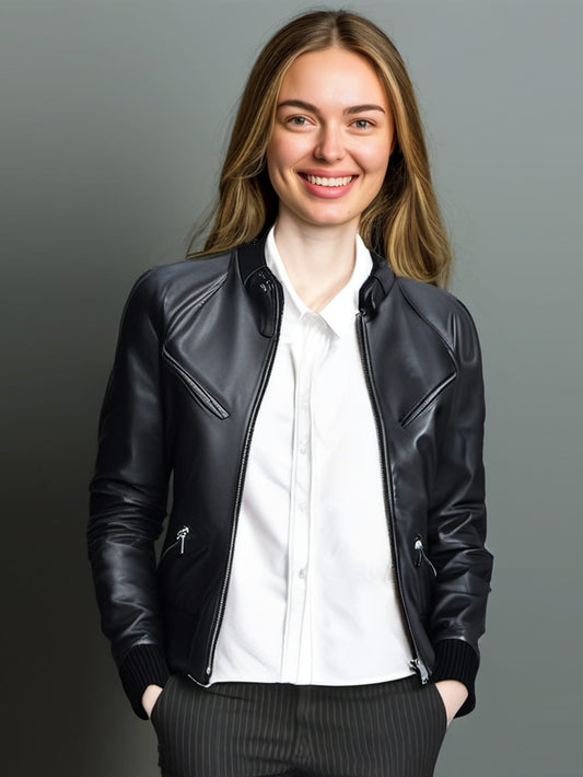 Veste en cuir formelle Sharp Angle pour femme