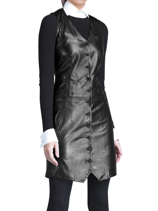 Kurzes Mod-Lederkleid