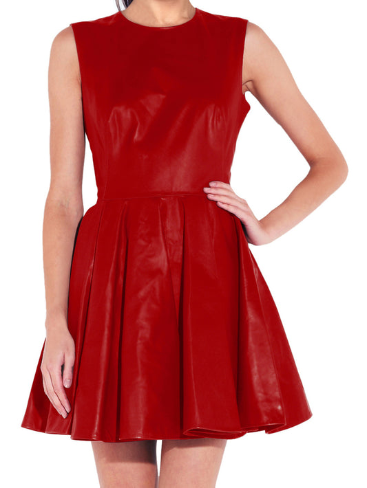 Silhouette Ausgestelltes Lederkleid