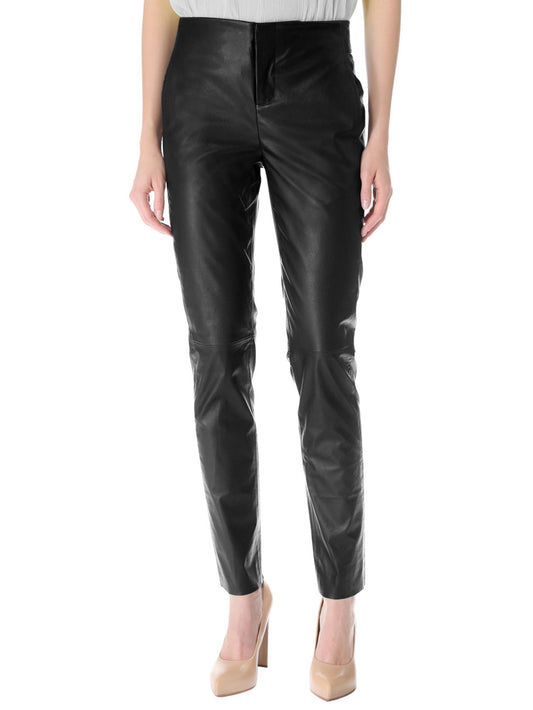 Pantalon en cuir avec envers en soie