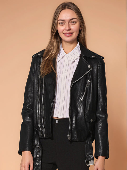 Veste en cuir élégante et moderne