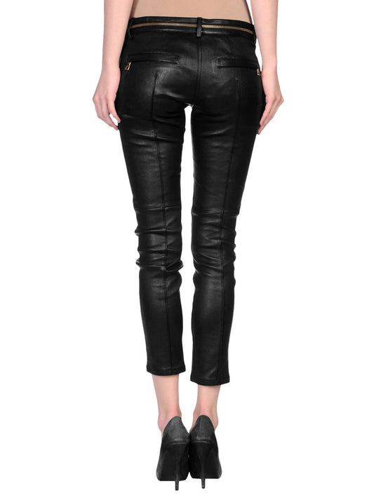 Sleek Taper Leather Capri for Women - Leatherkin
