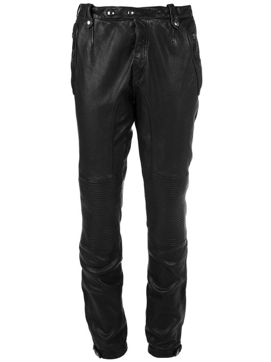 Pantalon en cuir slim-décontracté