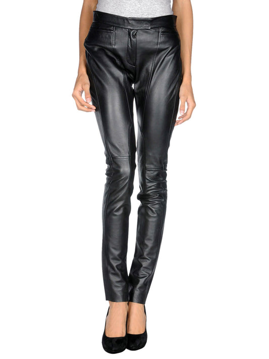 Pantalon décontracté en cuir coupe slim