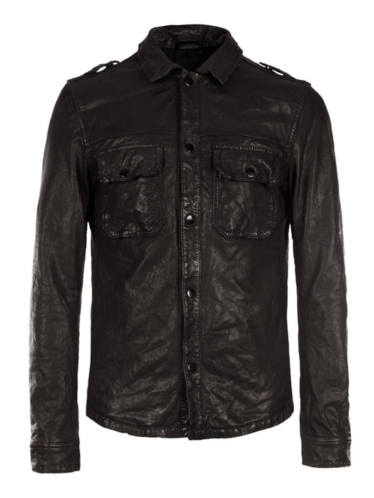 Slim Fit Cool Genuine Leather Shirt for Men - Leatherkin