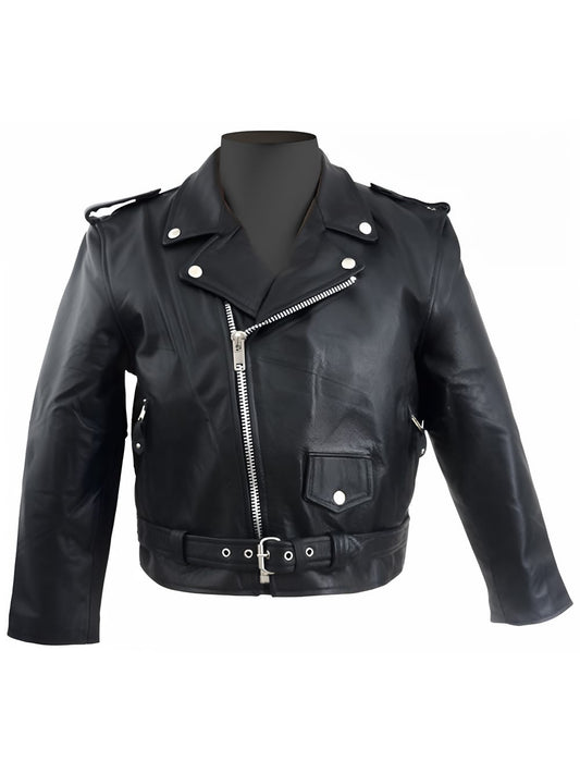 Snap Style Leather Jacket for Boys