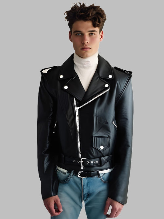 Veste en cuir style Snap pour garçon