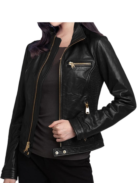 Soft Luxe Lambskin Leather Bomber for Women - Leatherkin