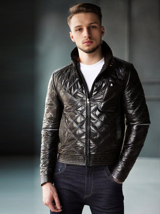 Sportliche Luxus-Lederjacke