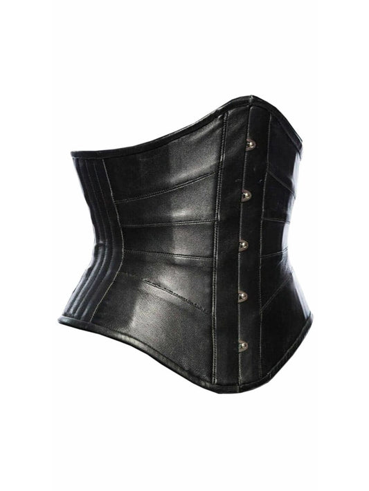 Steel Spiral Busk Leather Corset for Women - Leatherkin