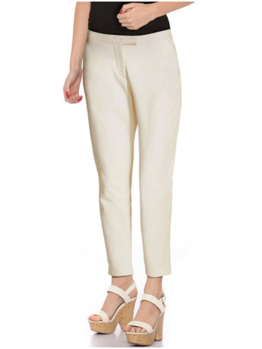 Pantalon en cuir à jambes droites et poches