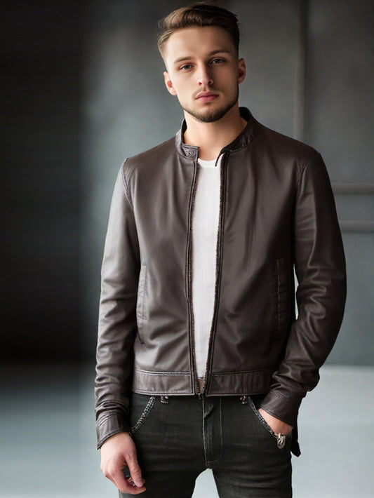 Stylische Shine Lederjacke