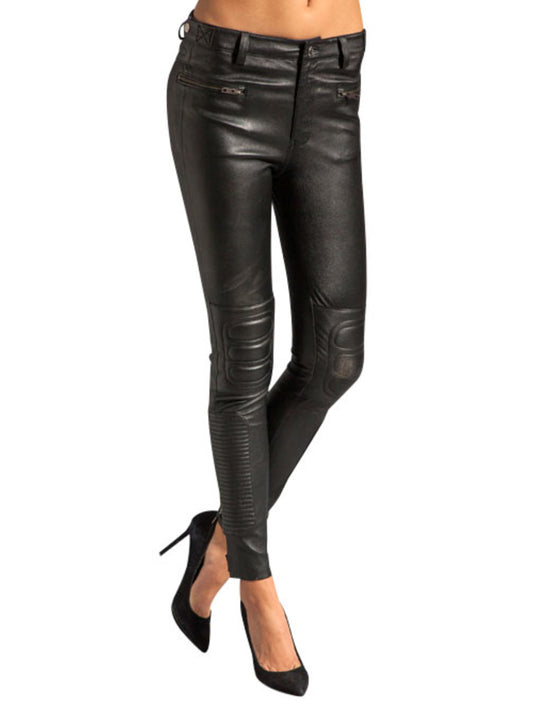 Pantalon en cuir techno-chic
