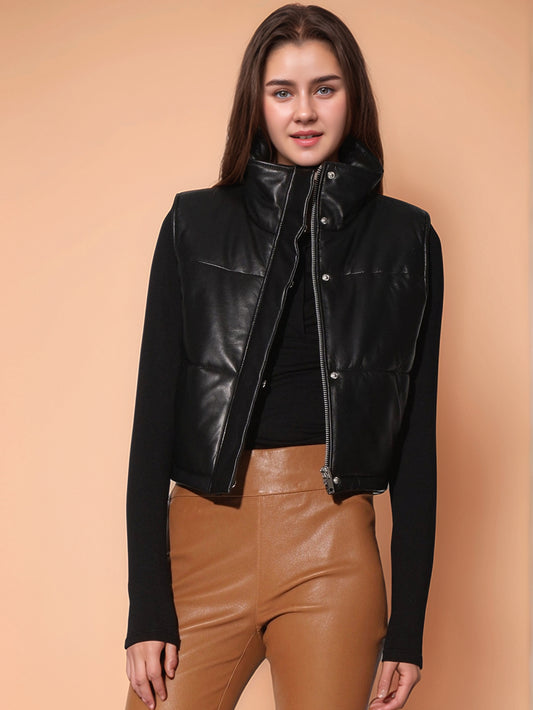 Gilet en cuir de luxe intemporel