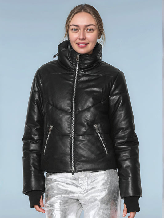 Veste en cuir élégante et intemporelle