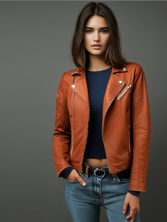 Veste en cuir tendance Notch Moto