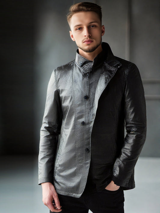 Manteaux en cuir scintillants True Fit pour hommes