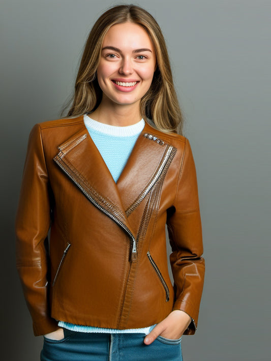 Veste en cuir double confort